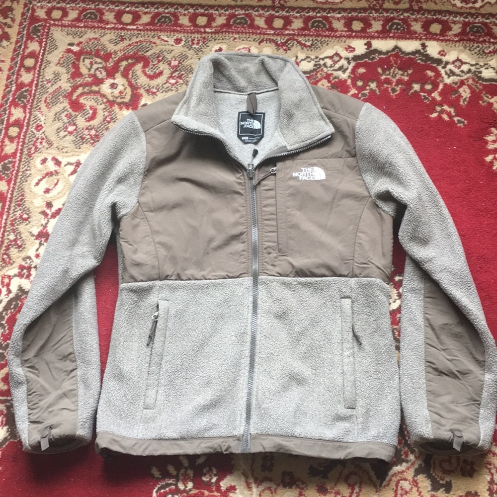 Tan colored North Face jacket